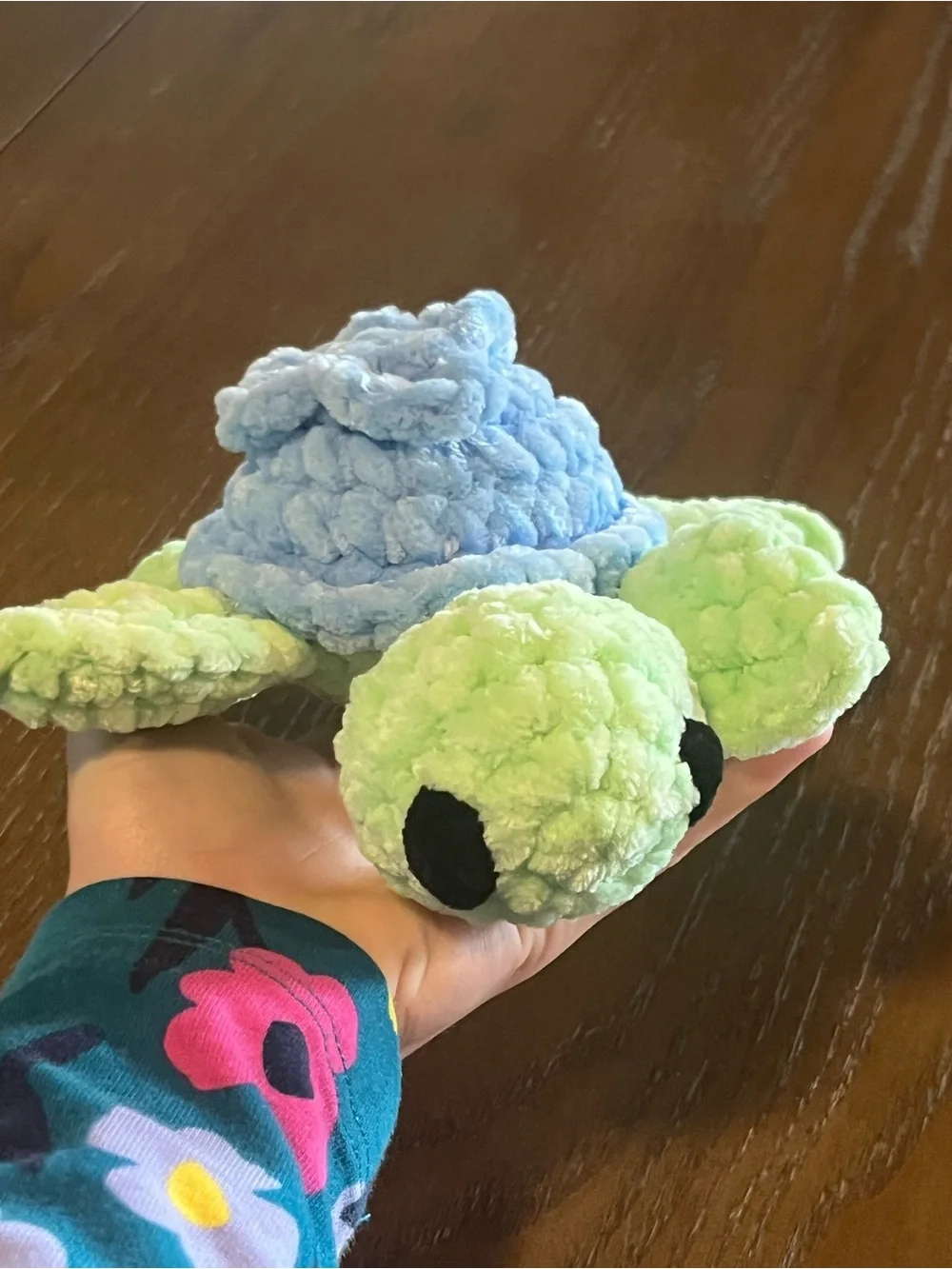 Crocheted blueberry turtle